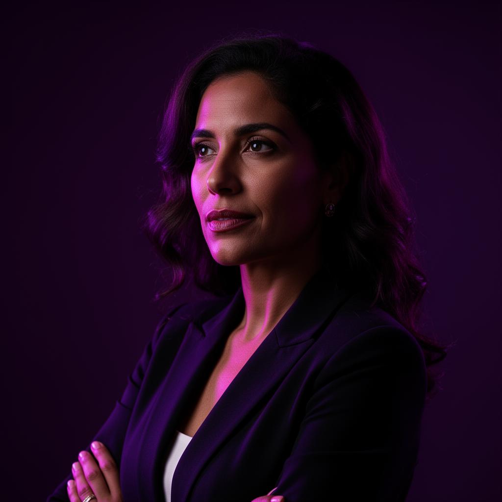 Retrato editorial de una líder ejecutiva